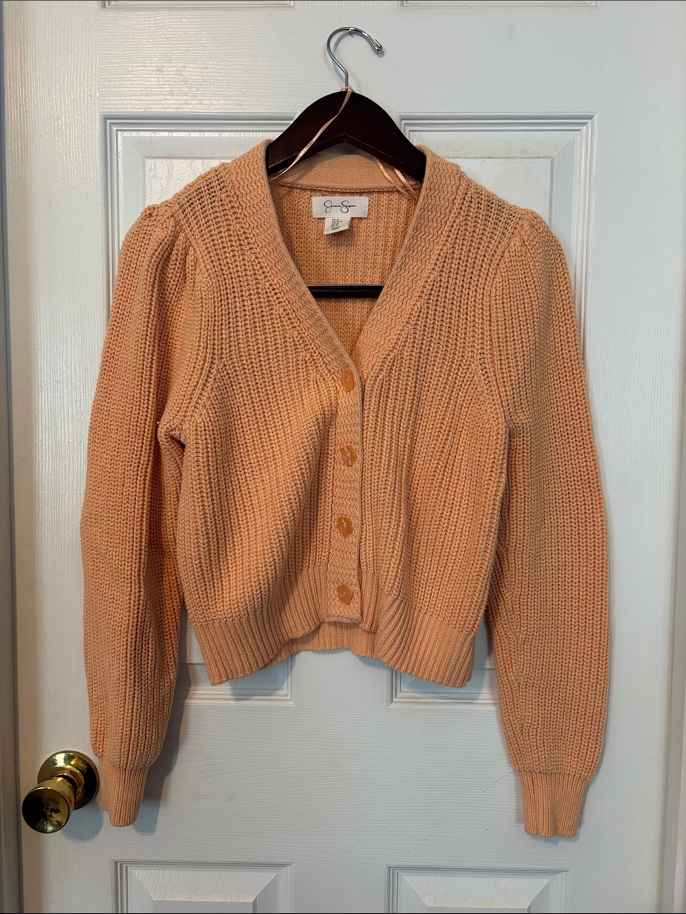 Women's peachy Cardigan Sweater 🍑 From Jessica Simpson. Perfect For Springtime - Picture 1 of 7